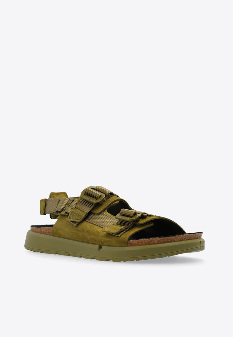 Birkenstock Shinjuku Double-Strap Leather Sandals Green 1026399 0-PINE GREEN