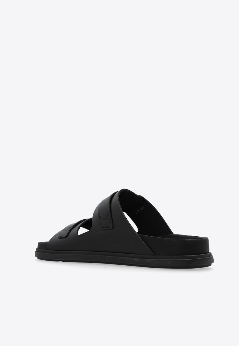 Birkenstock St Barths Two-Strap Leather Slides Black 1025267 0-BLACK