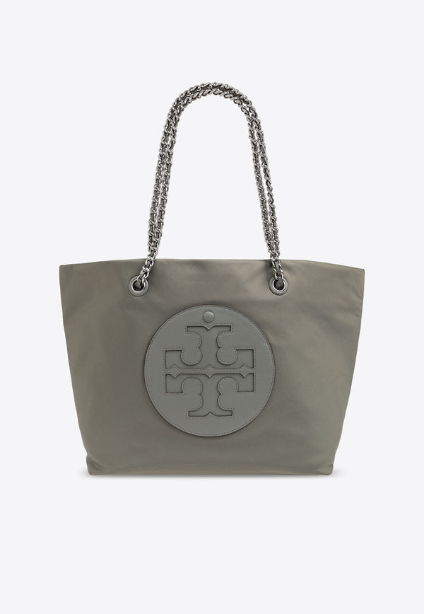 Tory Burch Large Ella Logo Patch Tote Bag Gray 152313 0-020