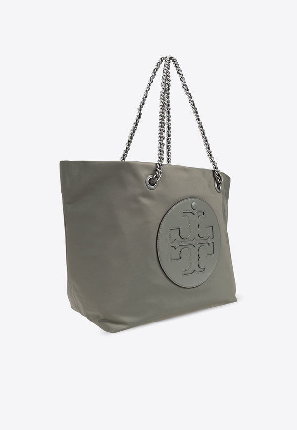 Tory Burch Large Ella Logo Patch Tote Bag Gray 152313 0-020