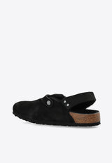 Birkenstock Tokio Shearling Buckled Suede Clogs Black 1028358 0-BLACK