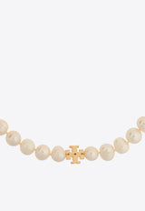 Tory Burch Kira Pearl Logo Necklace White 157964 0-137