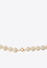 Tory Burch Kira Pearl Logo Necklace White 157964 0-137