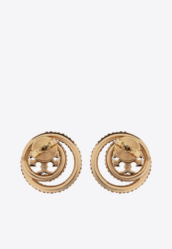 Tory Burch Miller Paved Stud Earrings Gold 157231 0-701