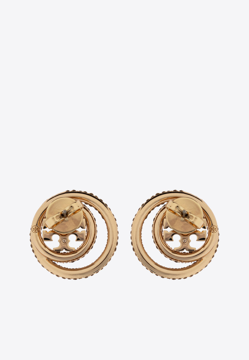 Tory Burch Miller Paved Stud Earrings Gold 157231 0-701