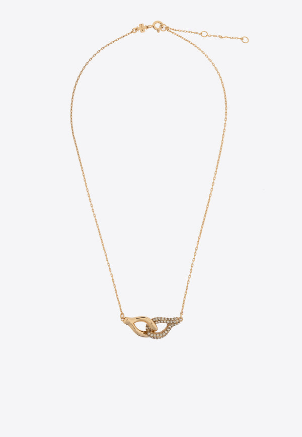 Tory Burch Interlocking Wishbone Chain Necklace Gold 161070 0-783