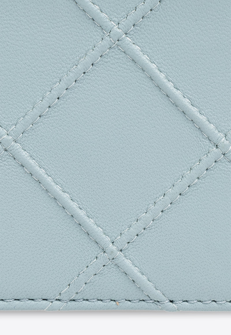 Tory Burch Fleming Soft Quilted Leather Zipped Cardholder Light Blue 152602 0-400