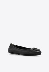 Tory Burch Minnie Travel Leather Ballet Flats Black 155637 0-006