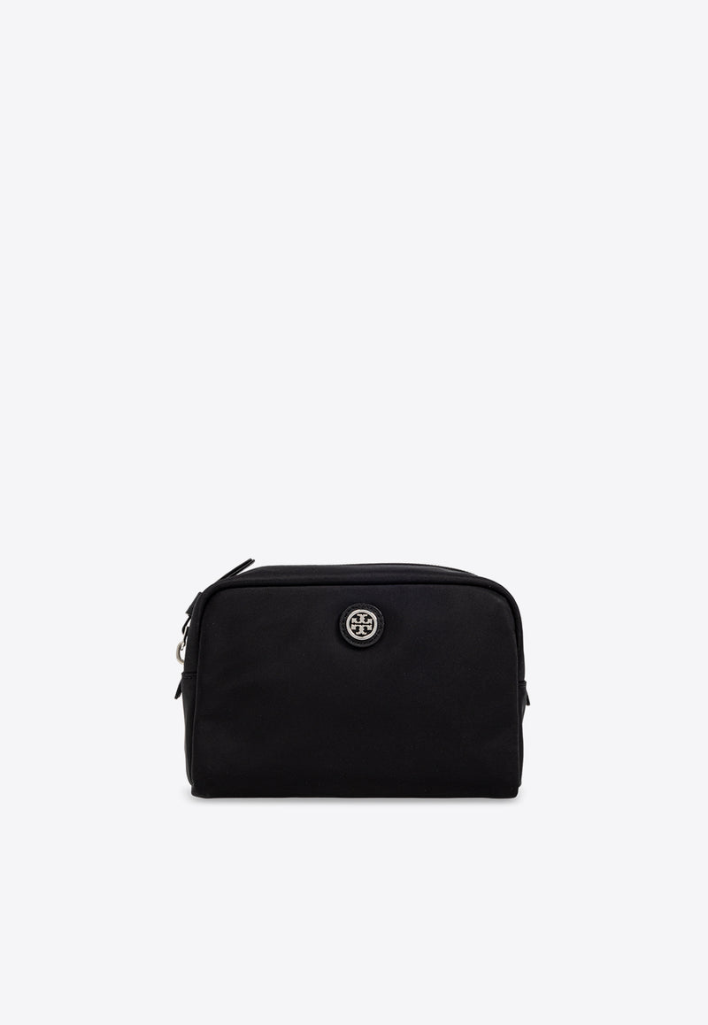 Tory Burch Virginia Curved Logo Toiletry Bag Black 159800 0-001