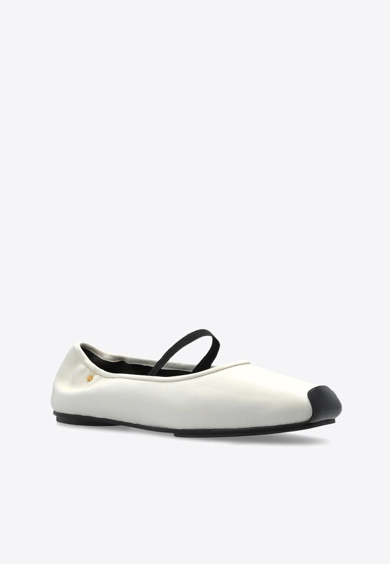 Tory Burch Runway Leather Ballet Flats White 157625 0-104