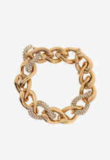 Tory Burch Wishbone Paved Embellished Chain Bracelet Gold 161072 0-783