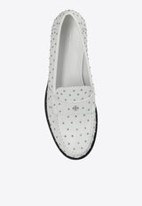 Tory Burch Logo Plaque Studded Classic Lug Loafers White 159881 0-100