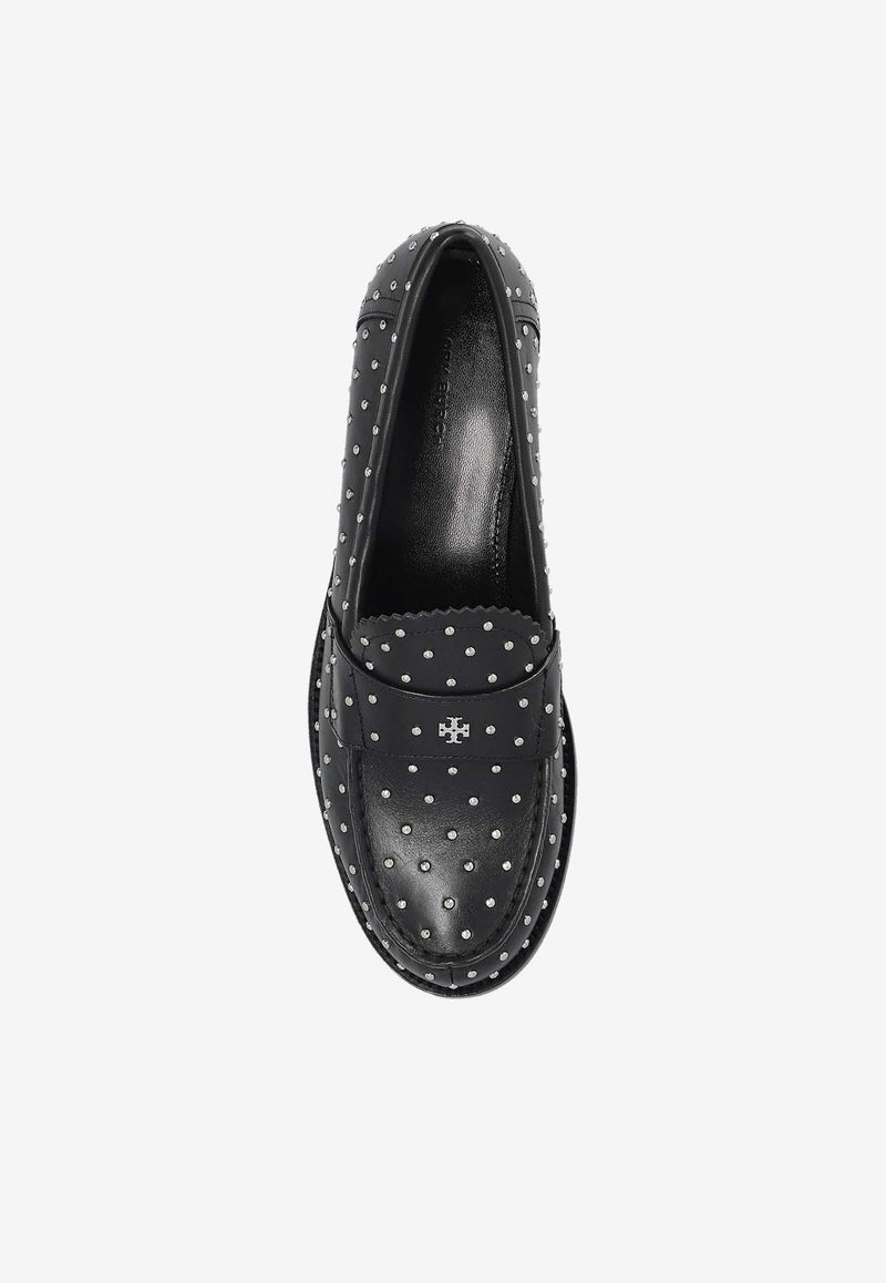 Tory Burch Studded Classic Leather Loafers Black 159881 0-006