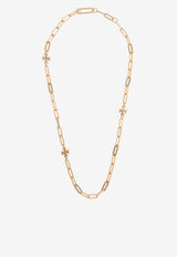 Tory Burch Good Luck Chain-Link Pavé Necklace Gold 161069 0-783