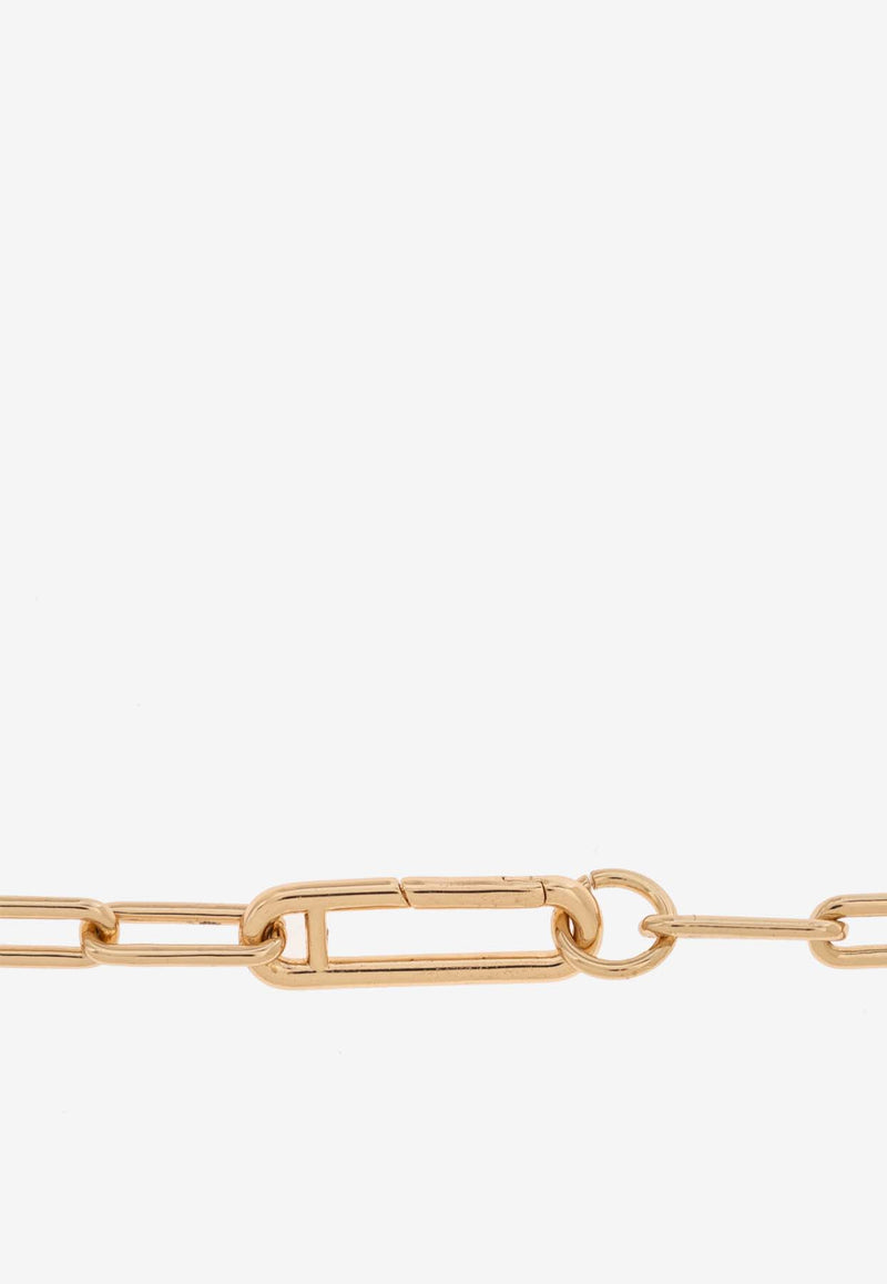 Tory Burch Good Luck Chain-Link Pavé Necklace Gold 161069 0-783