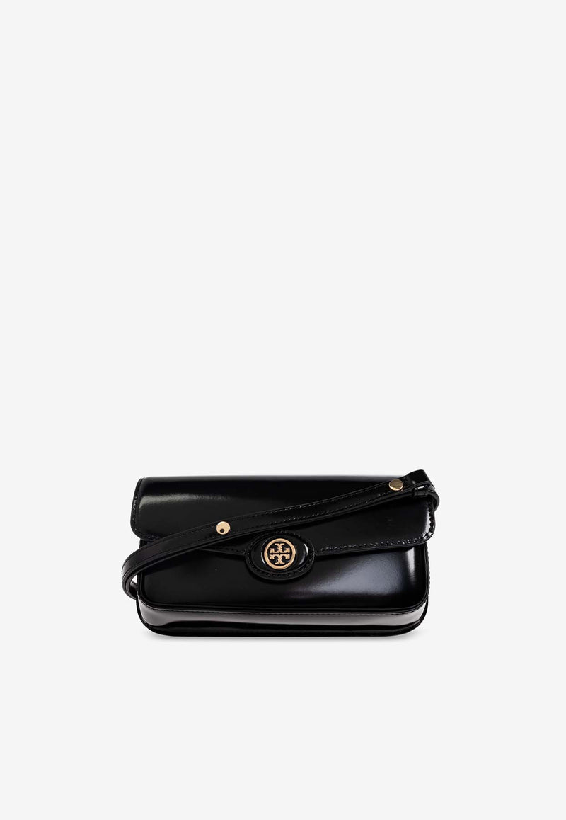 Tory Burch Robinson Spazzolato Rectangular Crossbody Bag Black 161831 0-001