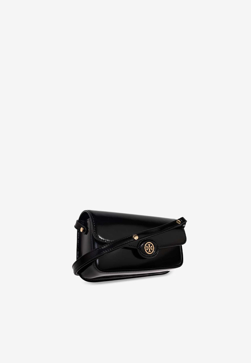 Tory Burch Robinson Spazzolato Rectangular Crossbody Bag Black 161831 0-001