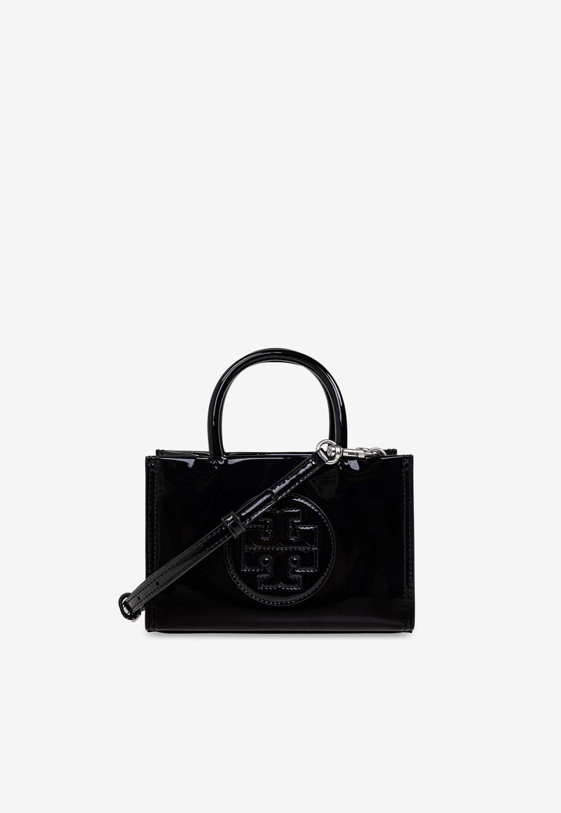 Tory Burch Mini Ella Patent Leather Tote Bag Black 161878 0-001