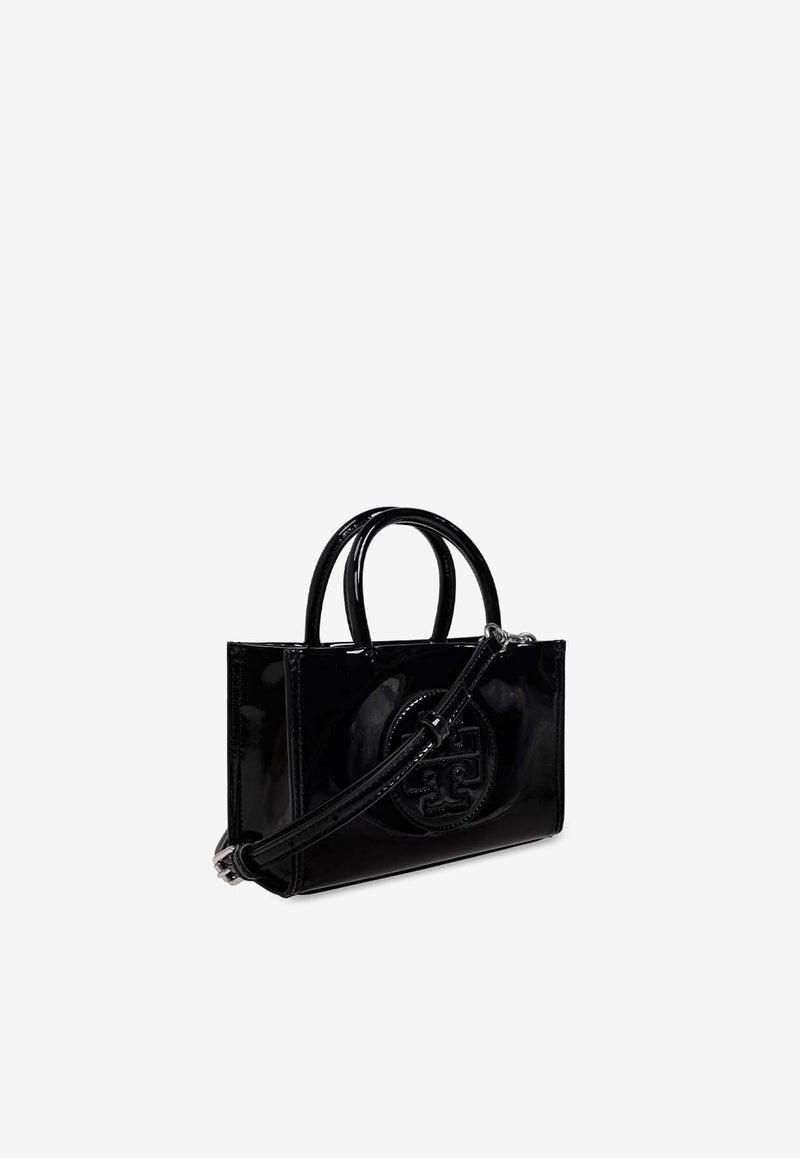 Tory Burch Mini Ella Patent Leather Tote Bag Black 161878 0-001