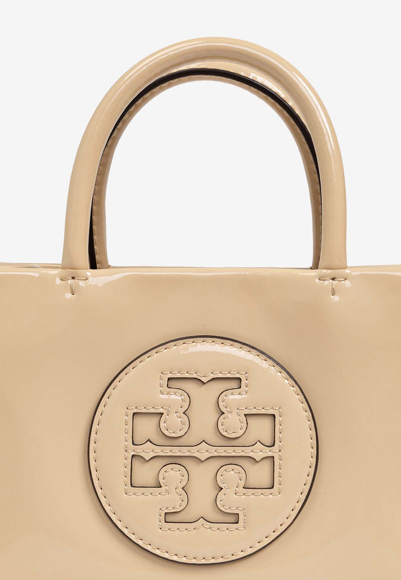 Tory Burch Mini Ella Patent Leather Tote Bag Cream 161878 0-700