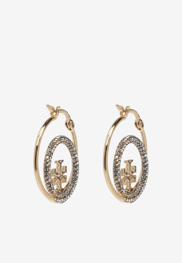 Tory Burch Miller Pavé Hoop Earrings Gold 163734 0-783