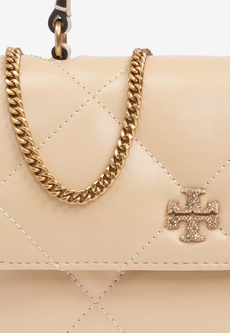 Tory Burch Mini Kira Quilted Leather Top Handle Bag Cream 162143 0-700