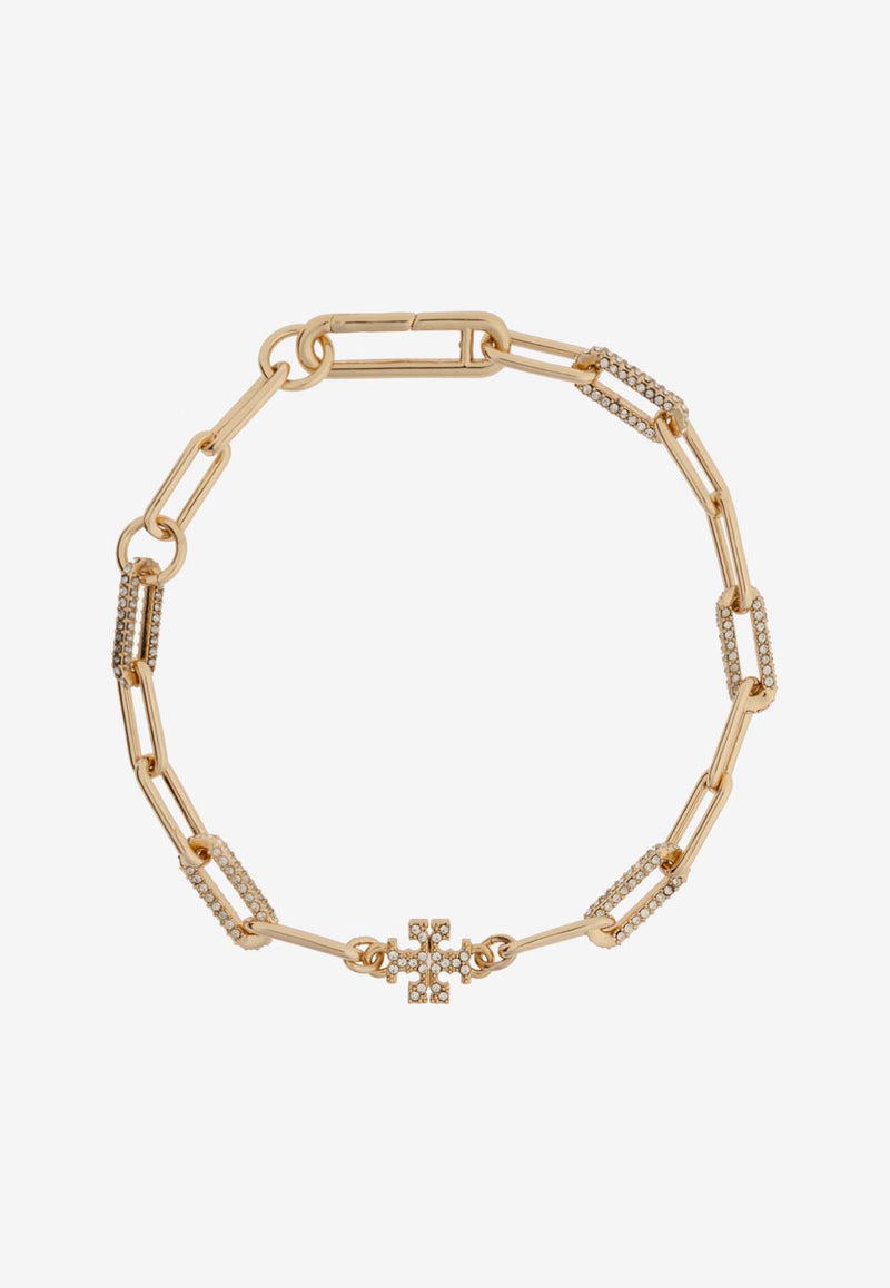 Tory Burch Good Luck Chain-Link Pavé Bracelet Gold 163708 0-783