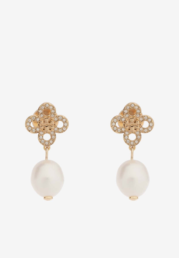 Tory Burch Kira Clover Crystal Drop Earrings Gold 163716 0-782