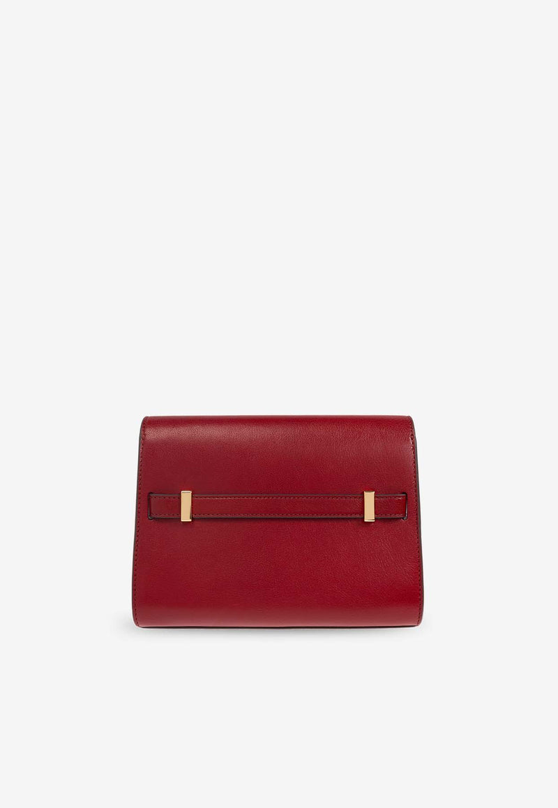 Tory Burch Lee Radziwill Leather Shoulder Bag Red 162246 0-600