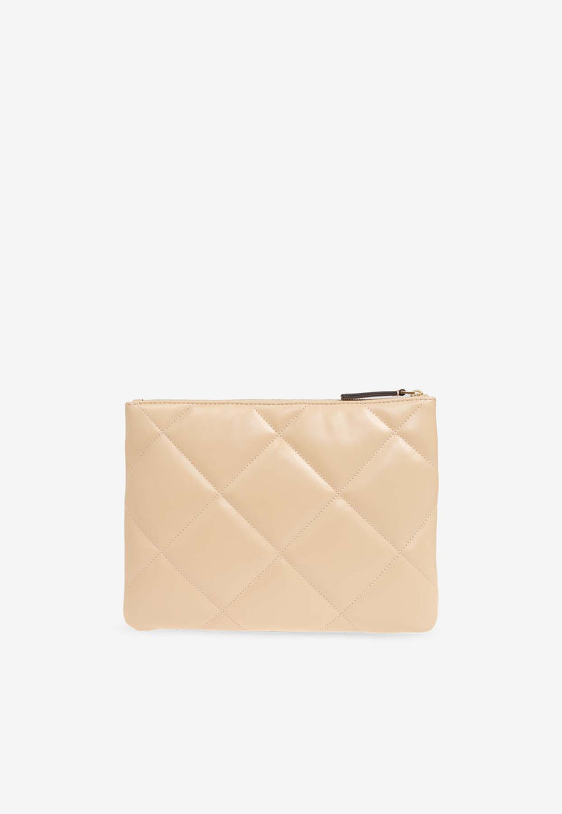 Tory Burch Kira Quilted Leather Pouch Bag Cream 163892 0-700