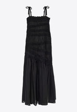 Tory Burch Smocked Midi Dress Black 164520 0-001