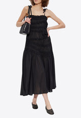 Tory Burch Smocked Midi Dress Black 164520 0-001