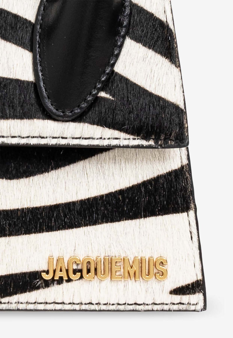 Jacquemus The Medium Chiquito Zebra Print Top Handle Bag Black 213BA002 3209-9DZ