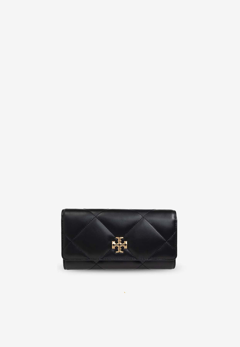 Tory Burch Kira Quilted Leather Flap Wallet Black 163955 0-001