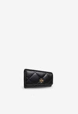 Tory Burch Kira Quilted Leather Flap Wallet Black 163955 0-001