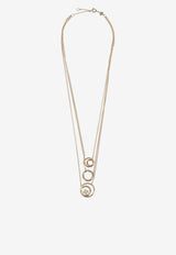 Tory Burch Miller Pave Layered Chain Necklace Gold 163733 0-783