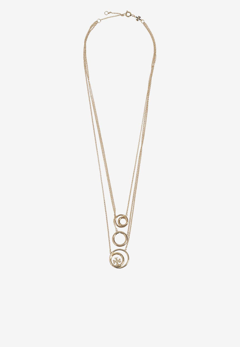 Tory Burch Miller Pave Layered Chain Necklace Gold 163733 0-783