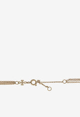 Tory Burch Miller Pave Layered Chain Necklace Gold 163733 0-783