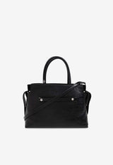 Tory Burch Medium Mercer Leather Top Handle Bag Black 165150 0-001