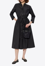 Tory Burch Belted Midi Shirt Dress Black 164582 0-001