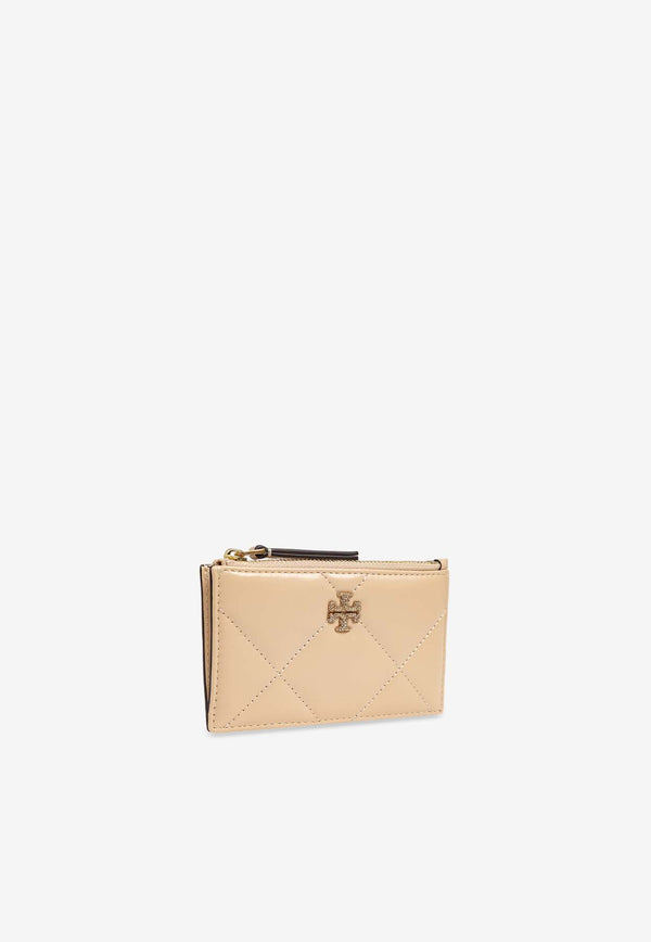 Tory Burch Kira Quilted Leather Logo Cardholder Cream 165282 0-700