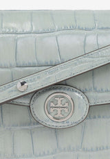 Tory Burch Robinson Convertible Croc-Embossed Leather Shoulder Bag Light Blue 165371 0-400