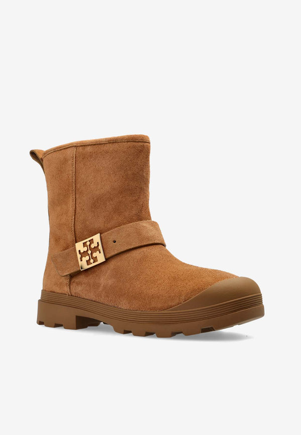 Tory Burch Mellow Shearling Ankle Boots Chestnut 165418 0-200