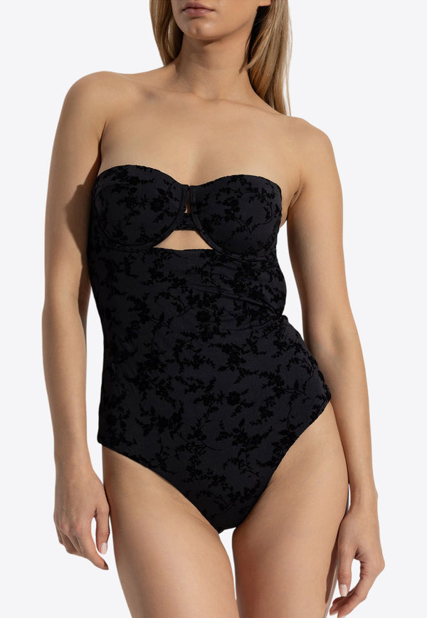 Zimmermann Wylie Textured One-Piece Swimsuit Black 1734WRS251 0-BLK