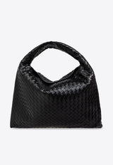 Bottega Veneta Large Hop Intrecciato Leather Shoulder Bag Black 763970 V3IV1-1019