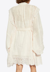 Zimmermann Crush Lace Billow Mini Dress Cream 2595DR251 0-SHL