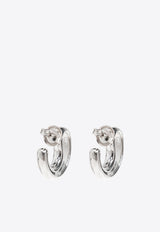 Bottega Veneta Frills Hoop Earrings Silver 804846 V5070-8117