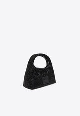 The Mini Rhinestone Sack Shoulder Bag 2R4HSH018H03 0-001 Black