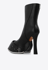 Alexander McQueen Hoof 145 Mid-Calf Platform Boots Black 808119 WHABI-1000