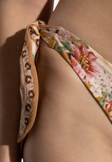 Zimmermann Wylie Scarf Tie Floral Print Bikini Brown 3064WRS251 0-MUF